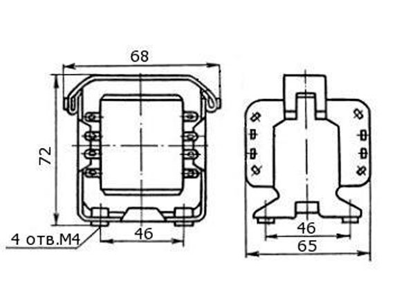 Конструкция накального трансформатора ТН36-127/220-50 и ТН36-220-50