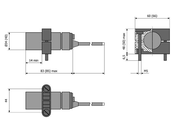 Габаритные размеры выключателя путевого ВБШ03-204-В34311