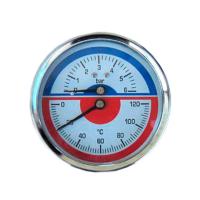 Термоманометр 6 bar/120C осевой (индикатор давления и температуры) фото