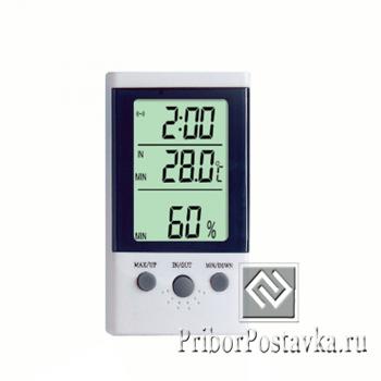 Гигрометр-термометр DT-2 (с дополнительным выносным датчиком температуры и часами) фото 1