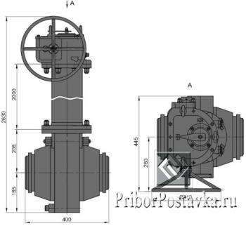 Кран шаровой DN 150 PN 100 с пневматическим приводом для подземной установки фото 1
