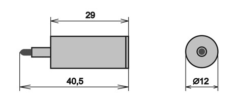 Схема габаритных размеров узла пишущего УПС-07М