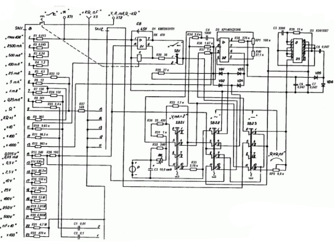 Схема электрическая прибора 43101