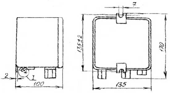  Схема габаритных размеров трансформатора ОС33-730УХЛ2