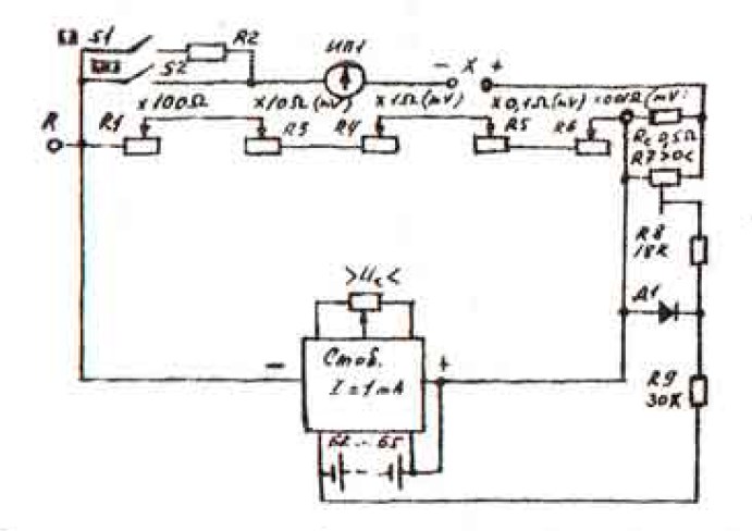 Схема электрическая функциональная потенциометра