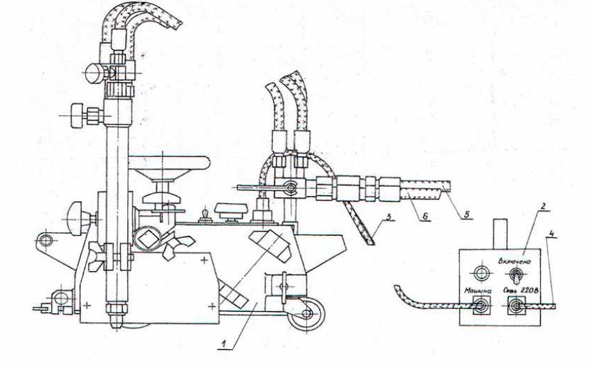 Схема конструкции газорезательной машины Смена-2М