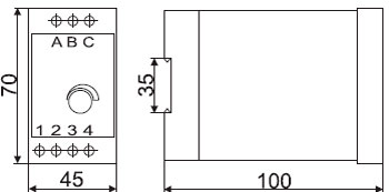 Рис.1. Схема габаритных размеров ЕЛ-13 реле контроля напряжения